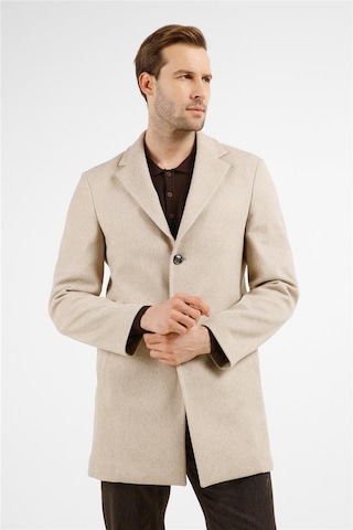 İmza Koyu Bej Mono Yaka Esnek Slim Fit Classic Kaşe Palto 1005255101 Koyu Bej