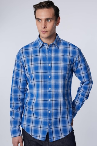 Tudors Slim Fit Uzun Kollu Dar Kalıp Kareli Keten Doku Yazlık Erkek Gömlek-30476-çok Renkli Çok Renkli
