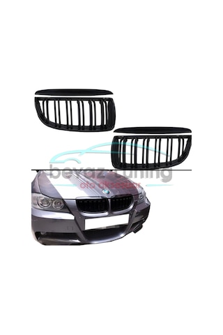 Bmw 3 Serisi E90 Ön Panjur Böbrek M3 Lci Model Çift Tırnak 05-08
