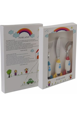 Porland Mini Rocket Çocuk Çatal Kaşık Bıçak Takımı 3 Parça