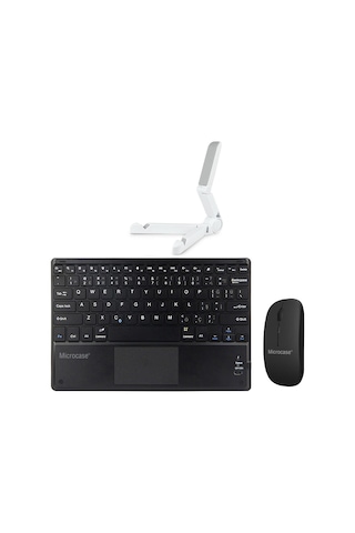 Apple Uyumlu iPad Pro 11 2024 Bt Touchpad Klavye 25cm+mouse+stand-al2759