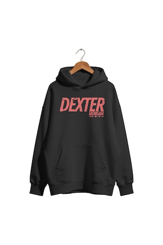 Sevbano Dexter Morgan Dizi Baskılı Unisex Oversize Premium Kapüşonlu Hood Siyah