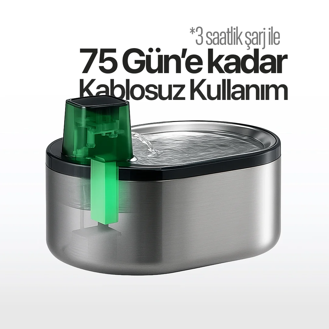 Ki-drinker 2 Kablosuz Şarjlı Otomatik Akıllı Su Pınarı