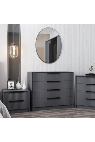 Kale Luxe Aynalı 4ç Şifonyer - Antrasit