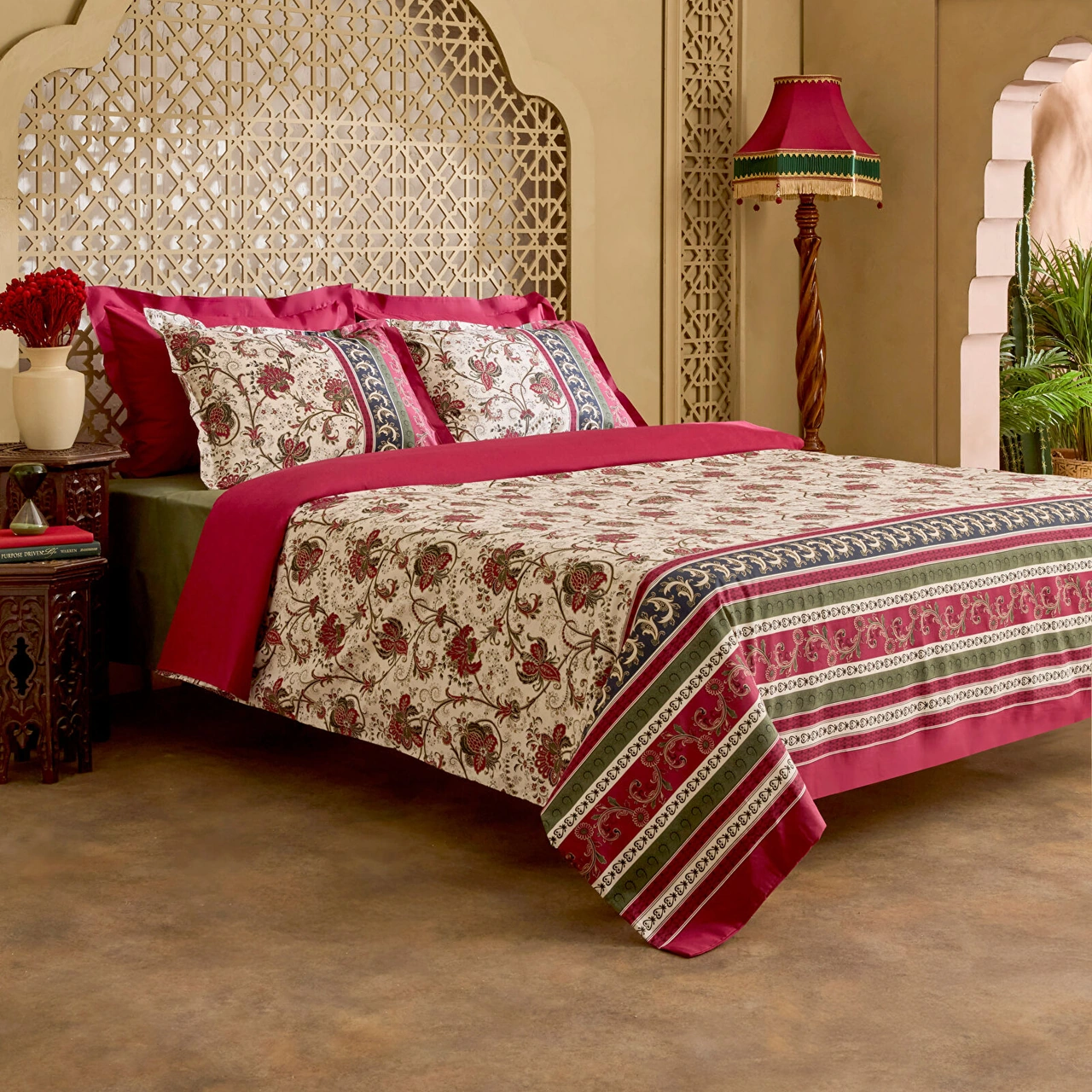 Karaca Home Mırabel Çift Kişilik Nevresım Takımı Bordo Bordo