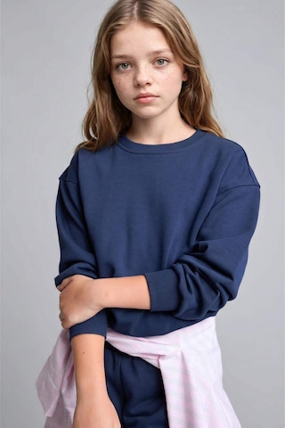 Defacto Relax Fıt Bisiklet Yaka Lacivert Sweatshirt Kız Çocuk E6842a826aunv241 Lacivert-nv241