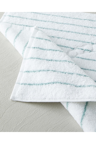 Mono Stripe Pamuk Ayak Havlusu 50x70 Cm Beyaz - Yeşil