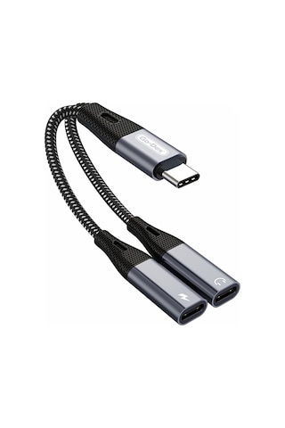 Go Des Gd-uc163 Type-c 2in1 Şarj Ve Ses Kablosu Siyah