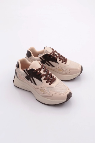 Dgn 83191 Kadin Sneaker Ayakkabi Bej Kahve