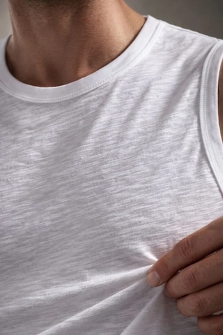 Etiler Collection Erkek Flamlı Kumaş Sıfır Kolsuz Atlet Basic Spor Üst, Günlük Ve Fitness Kullanımına Uygun - Beyaz