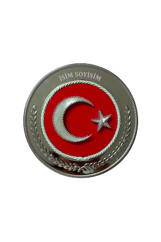Gümüş Tabak Filografi Türk Bayrağı