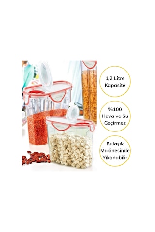 Buffer® Kilitli Kapaklı Contalı 12 Litre Erzak Saklama Kabı Çok Renkli