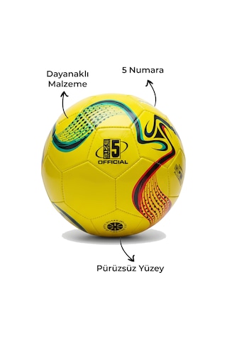 Futbol Topu Sert Zemin Halı Saha 5 Numara Sarı