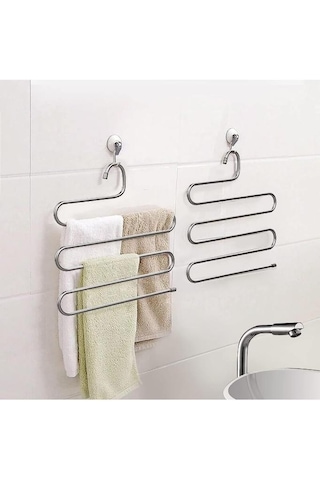 Mithra Life 2 Adet Metal 5 Katlı Pantolon Eşarp Askısı Mıt1030 Gri