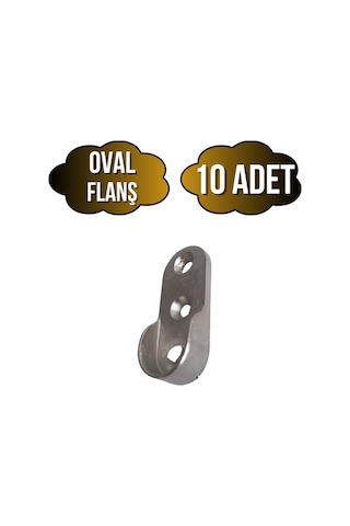 Oval Askı Borusu Flanşı Dolap Ve Mobilya Oval Boru Flanşı İç Ölçüleri En:15mm Boy:25mm 10 Adet Krom