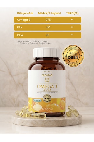 Erbatab Omega 3 Balık Yağı 60 Kapsül