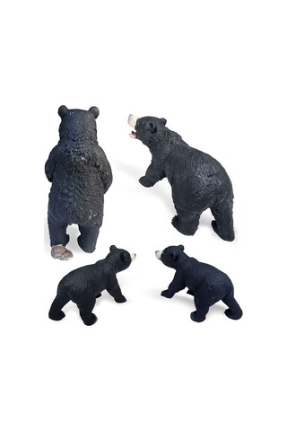 Homyl 4x Siyah Ayı Heykelcik Zanaat Masa Heykelleri Rustik Dekor Çok