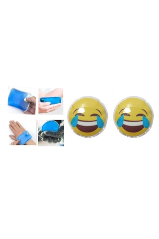 Sia Gülen Emoji Şekilli El Isıtıcı Sıcak Su Torbası Pvc 9 Cm 2 Adet