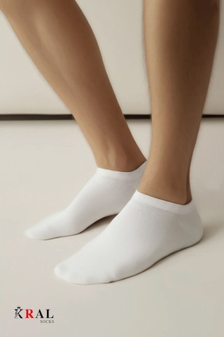 Kral Socks Kadın - Erkek Pamuklu Terletmez 10'lu - 10 Çift Yazlık Görünmez Çorap Beyaz