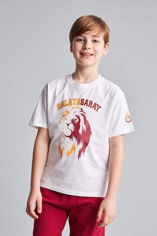 Defacto Galatasaray Kısa Kollu Pijama Üst Şort Pijama Alt 2li Pijama Takımı Erkek Çocuk H7511a826hswt34 Beyaz-wt34