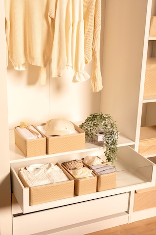 Serstil 6'lı Çekmece Içi Düzenleyici Organizer Set - Çok Amaçlı Dolap Içi Kutu Seti - Bej Martı Martı Bej