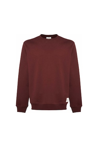 Grimelange Travis  Erkek Yumuşacık Kumaşlı Regular Fit Yuvarlak Yakalı Bordo Sweatshirt