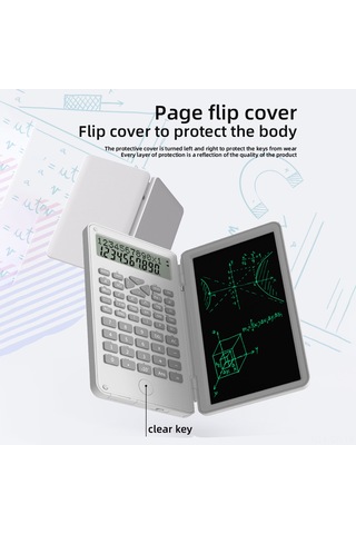 Silinebilir Yazı Tahtası İle Bilimsel Hesap Makinesi 240 Fonksiyon 2 Hatlı Lcd Ekran Katlanabilir Finans Matematik Hesap Makinesi Ortaokul Lise Üniversite Öğrencileri İçin Gökyüzü Mavisi Açık Mavi