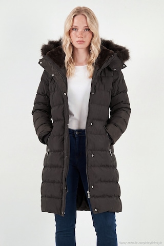 Lela Regular Fit Çıkarılabilir Kapüşonlu Fermuarlı Cepli Şişme Mont Kadın Mont 497emily Kahve