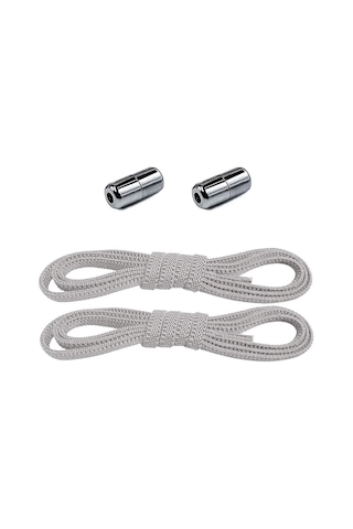 Ayarlanabilir 1 Çift Gri Vidalı Kapsül Uçlu 6 Mm Lastik Pratik Bağcık Gri