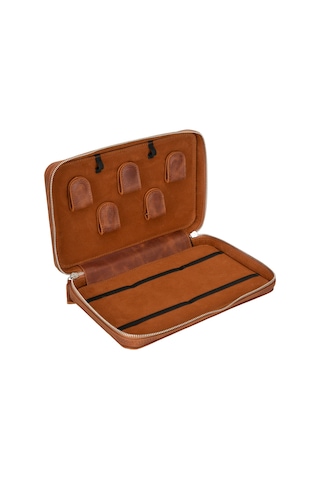 Bloominbag Arcadia Sandy Tan Premium Deri Teknoloji Kablo & Aksesuar Düzenleyici Taba