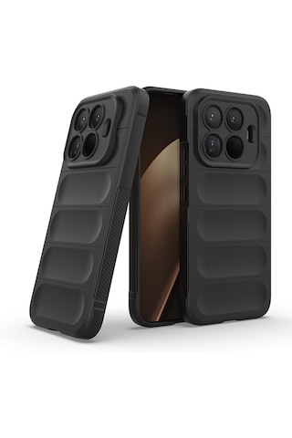 Xiaomi 15t Pro Kılıf Kamera Korumalı Leke Tutmaz Tasarımlı Darbe Emici Yumuşak Pürüzsüz Silikon Kapak Siyah