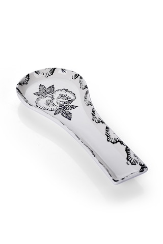 Piatti Naturali Seramik Black Rose Kirli Kaşıklık Tezgah Üstü Kepçe Kaşık Altlığı