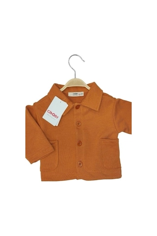 Erkek Bebek Pamuklu Örme Ceket-13797 Turuncu
