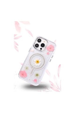 İphone 11 Uyumlu Flower Magsafeli Yeni Tasarım Kılıf - Sarı