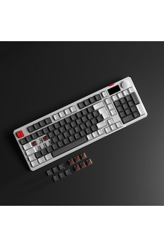 Loyal Pro Gri/beyaz 3 Bt + 2.4 Ips Ekranlı Red Switch Rgb Mekanik Kablosuz Klavye