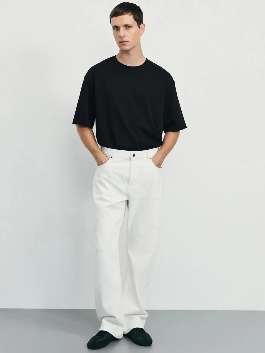 Zarına Pamuklu Temel Oversize Düz Renk Tişört 223278442 Siyah