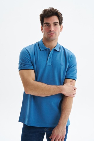 AR-MA Arma Erkek Regular Fit Basic % 100 Pamuk Pike Polo Yaka Tişört Y29374353902 Mavi