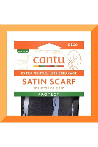 Cantu Bukleleri Koruyucu Saten Uyku Eşarbı 07943-36/3neus Beyaz - Siyah