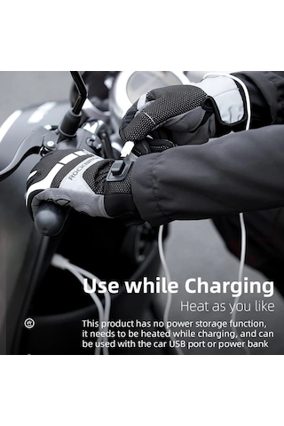 Ambition Rockbros Isıtmalı Motosiklet Eldiveni Gri