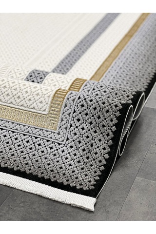 Woolen Halı Pera Akrilik Halı 4501 Grı Renkli