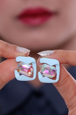 Bhs Life 925 Ayar Gümüş Kristal Taşlı Küpe Krem