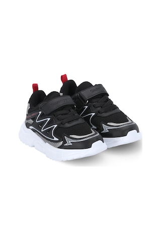 Slazenger Kyrıe New P Unisex Çocuk Cırt Cırtlı Siyah / Kırmızı Günlük Spor Ayakkabısı Kırmızı - Siyah