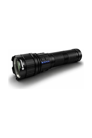 Bedotech Bd-3 30w Tg Led Alüminyum Alaşımlı Zoomlu Type-c Analog Pil Göstergeli Şarjlı El Feneri Açık Lacivert