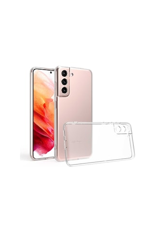 Samsung Galaxy Uyumlu S21 FE Kılıf Lüx Şeffaf Kamera Lens Korumalı Silikon Kılıf