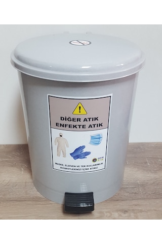 15 Lt Maske Eldiven Tek Kullanımlık Tulum Atık Kovası