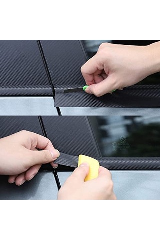 Siyah Karbon Kaplama Şerit Çıta Kaplama Folyosu 6 Cm X 5 Metre