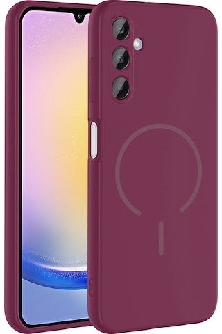 Galaxy A25 Kılıf M-safe Şarj Özellikli Zore Meta Kapak Mürdüm