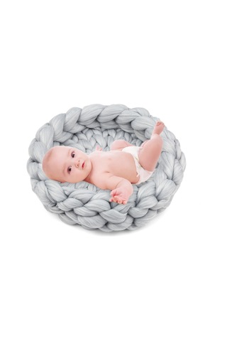 Moveevo Yenidoğan Fotoğraf Paspası Yumuşak Ve Rahat El Dokuması Battaniye 40 5cm Gri Gri