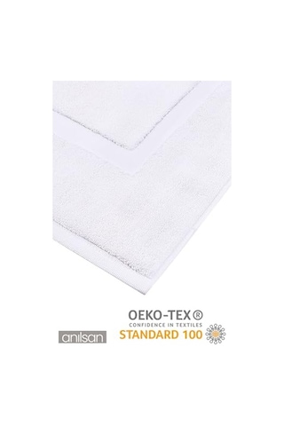 2'li Beyaz Ayak Havlusu - 50x70 Cm, 245 Gr,%100 Pamuk, Spa Ve Otel Banyo Paspası, Günlük Kullanıma Uygun Açık Gri