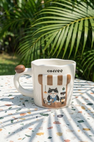 Coffee Shop Porselen Kupa - 425 Ml Çok Renkli